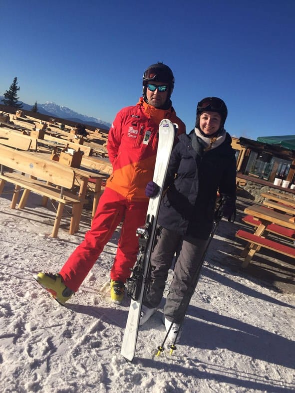 Skilehrer Oliver von der Skischule Tritscher und ich