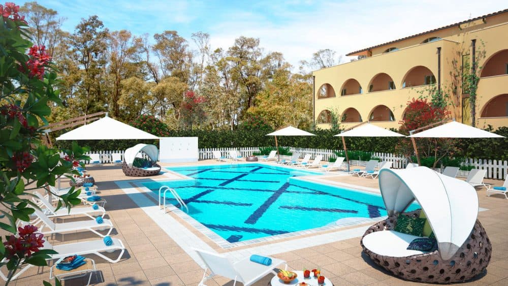 Schön gemütlich ist es auch am Relaxpool in der exklusiven Private Lodge (Modellbild)