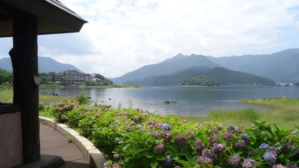 Im Hintergrund seht ihr den Mount Fuji