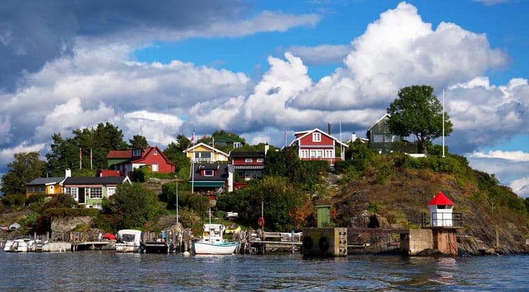 Wunderschön gelegen: Kleine Häuser am Fjord in Oslo
