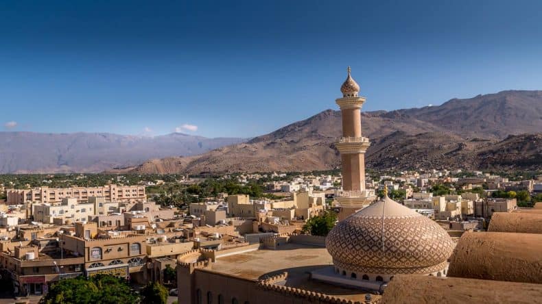 Oman Nizwa Blick auf die Moschee und das Fort von Nizwa