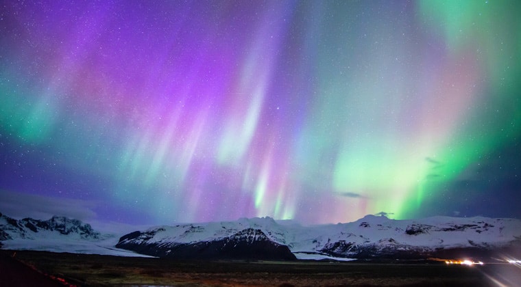 Beeindruckende Polarlichtershow im Skaftafell Island
