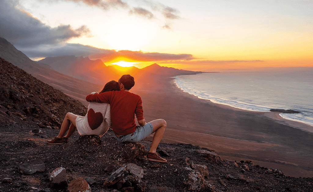 Der Sonnenuntergang auf Fuerteventura, ideal zum heiraten