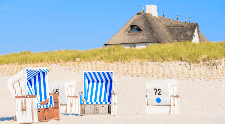 Strandkörbe am Strand von Kampen