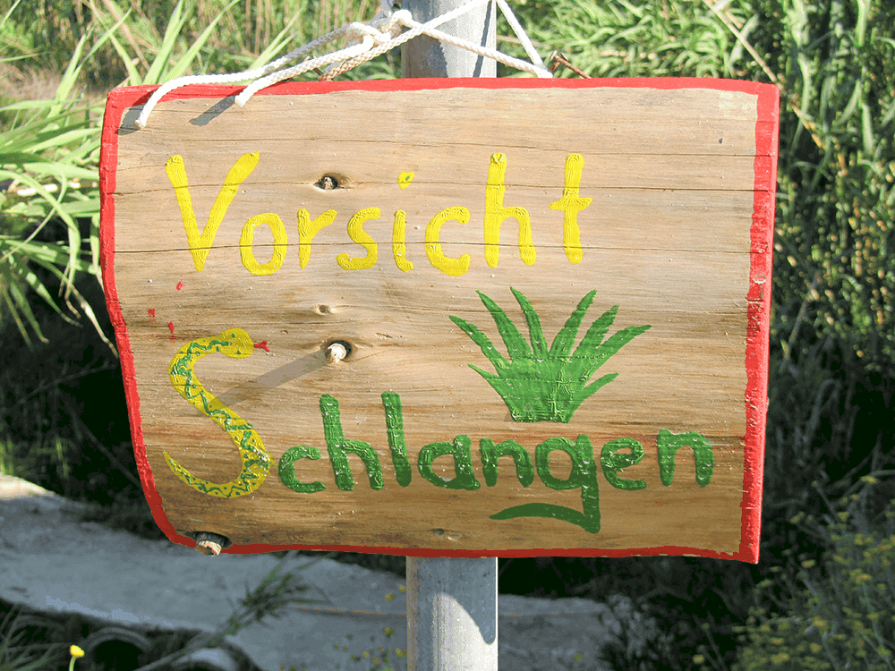 Vorsicht Schlangen auf Korfu