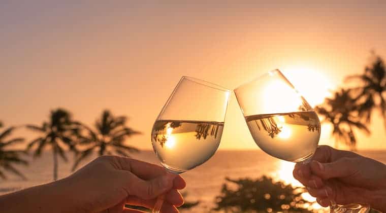 Weinglas Sonnenuntergang