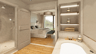 Die Zimmer des II Castelfalfi - TUI BLUE SELECTION sind, genauso wie das gesamte Hotel, in den Farben Olivgrün und Terracotta gehalten