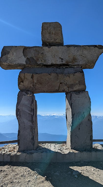 Blick auf das Top of the World Summit, Gipfel des Whistler Blackcomb Mountains, Kanada