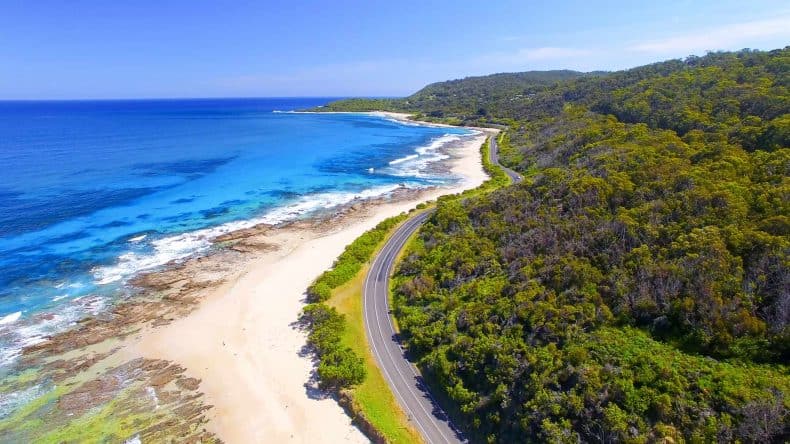 Blick auf die schönste Küstenstraße Australiens - die Great Ocean Road