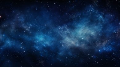 Der Weltraum mit unzähligen Sternen.