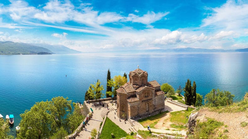 Mazedonien Blick auf Ohridsee