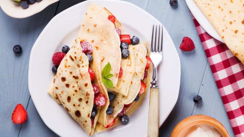 Pfannkuchen mit Beerenfrüchten