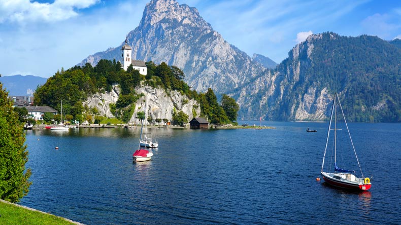 Boote aud dem Traunsee