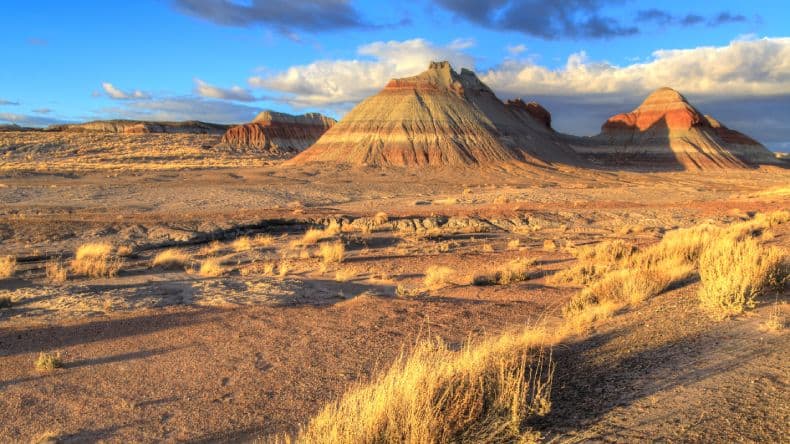Bunte Berge im Petrified Forest Nationalpark in den USA.