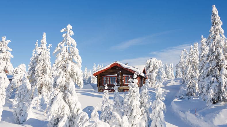 Hütte im Schnee in Sälen