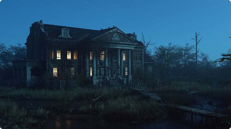 Haunted house im Dunkeln