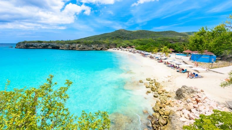 Blick auf den Traumstrand von Grote Knip, Curacao