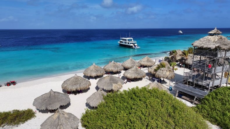 Blick auf die Insel Klein Curacao