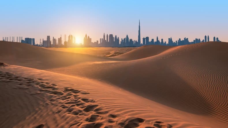 Wüste, Skyline von Dubai