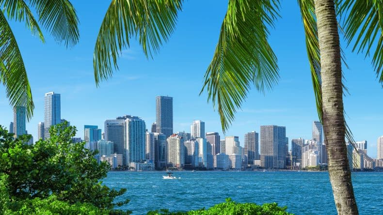 Blick auf die Skyline von Florida