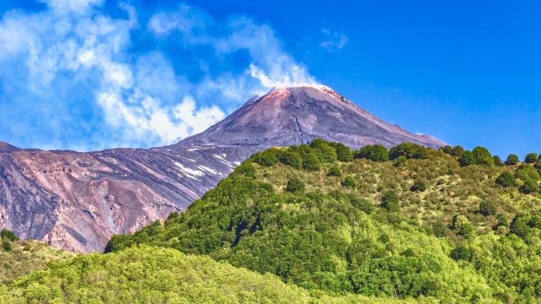 Blick auf den Vulkan Ätna, Sizilien, Italien