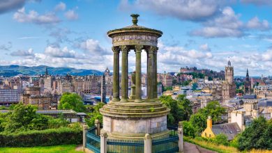 Panoramablick auf die Stadt Edinburgh, Schottland