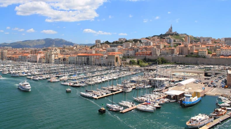 Blick auf den Hafen von Marseille, Frankreich