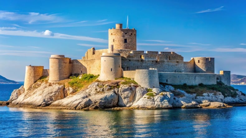 Blick auf die Gefängnisinsel und Festung Château d’If