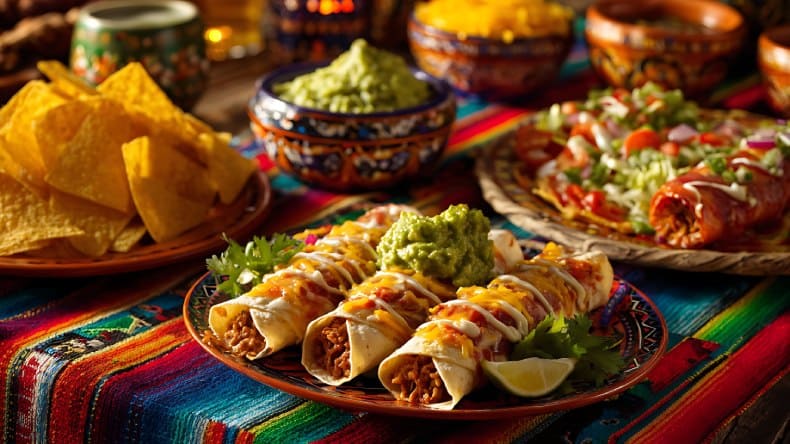 Enchilada ist ein traditionelles mexikanisches Gericht.