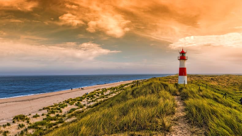 Panorama am Ellenbogen Sylt Abendrot