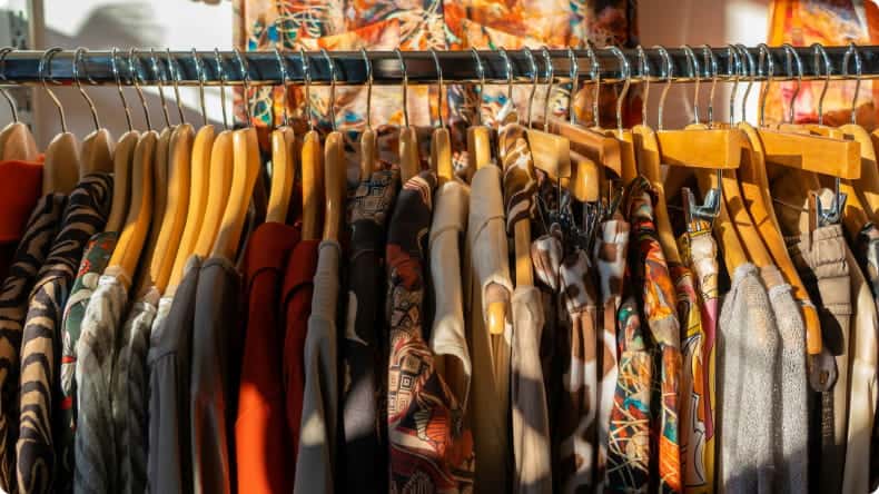 Vintage Store mit Bekleidung
