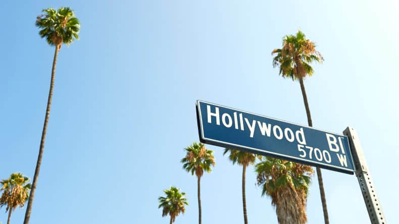 Hollywood Boulevard Schild, Palmen