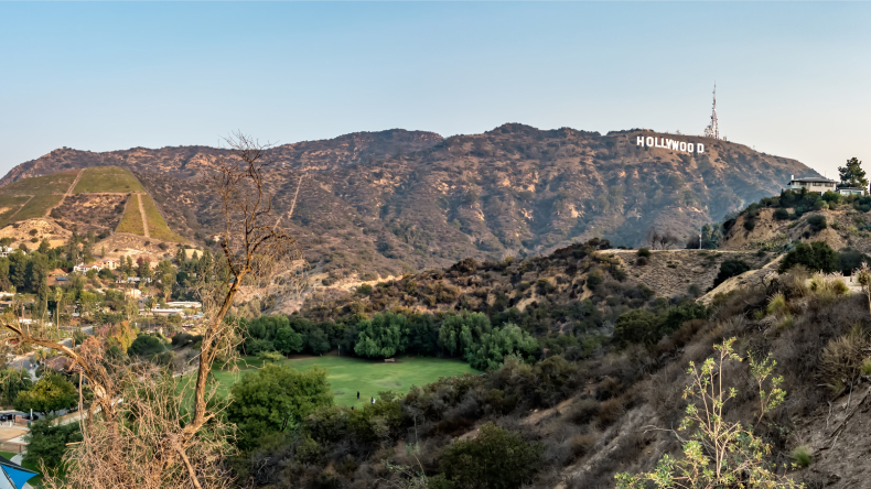 Berge, Grün, Hollywood Buchstaben