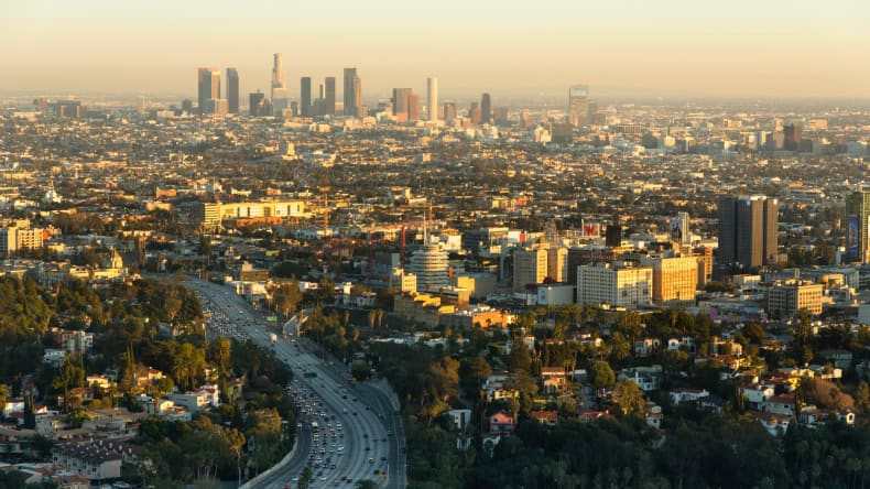 Blick vom Mulholland Drive auf LA