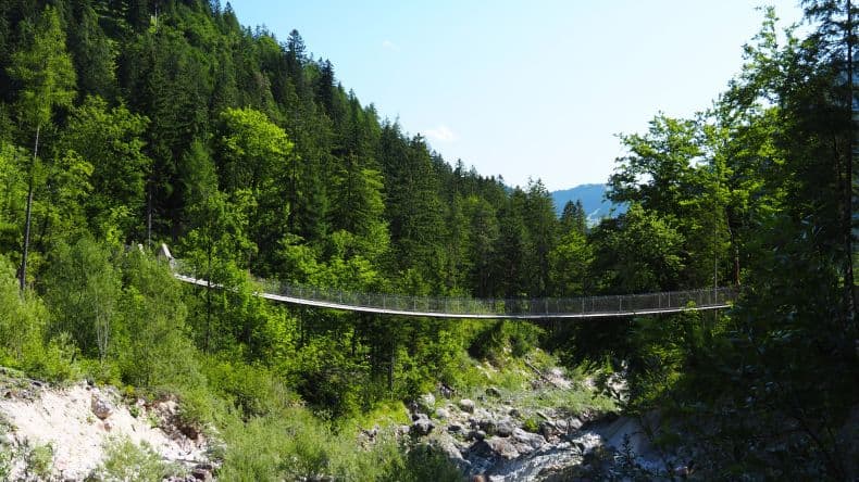 Klausbachtaler Hängebrücke nahe Ramsau, Berchtesgadener Land
