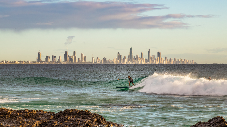 Australien, Gold Coast, Surfer, Meer, Skyline