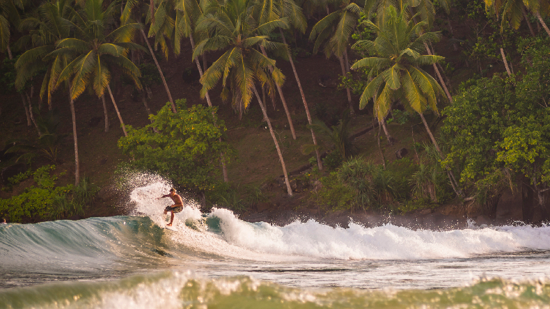 Sri Lanka, Mirissa Beach, Meer, Palmen, Wellen