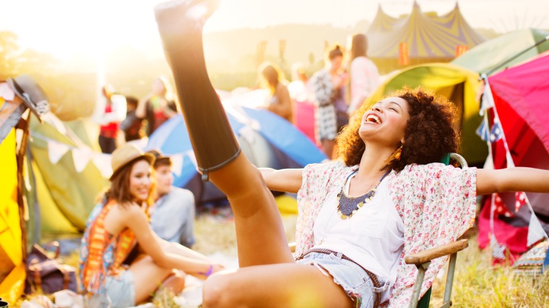 Zeltplatz auf einem Musikfestival