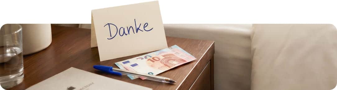 Dankeskarte mit Trinkgeld