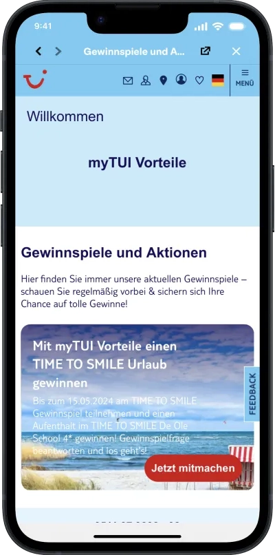 tui grafik smartphone gewinnspiele
