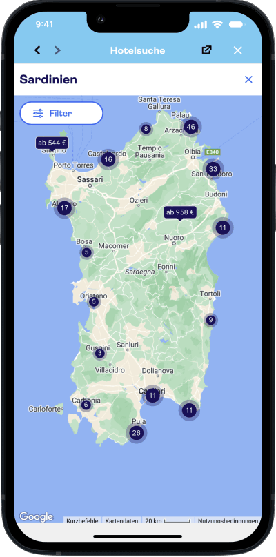 tui grafik smartphone hotelkarte