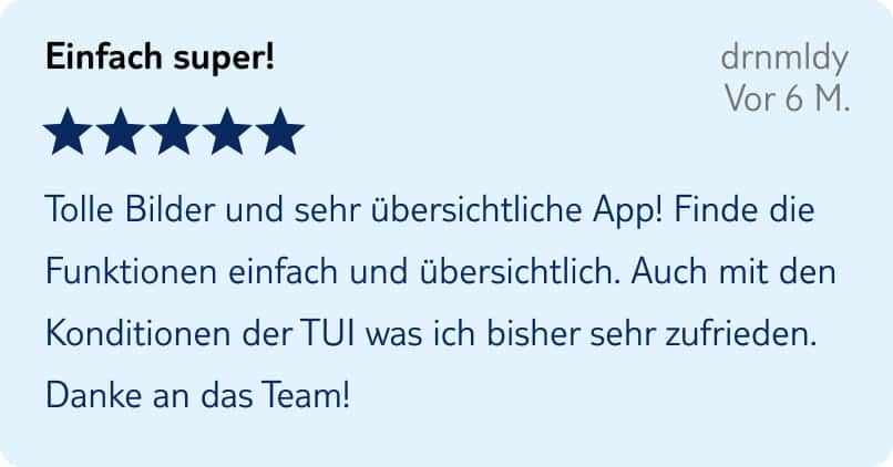 tui grafik bewertung einfach super