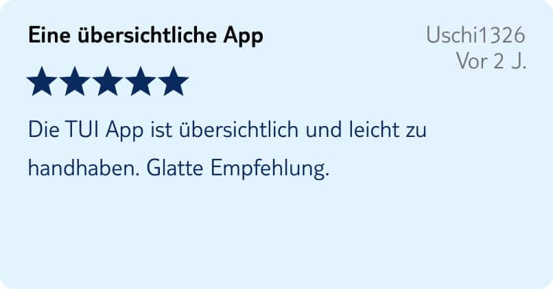 tui grafik bewertung uebersichtliche app